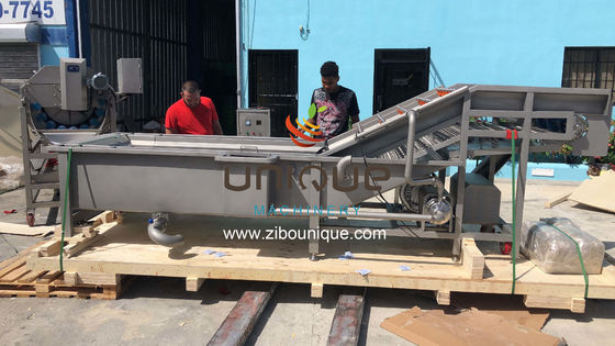 Vegetable Washing Machine for Fruit and Vegetable Chilli Bubble Flood Processing Line