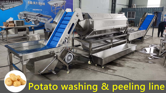 Automatic Clean Root Vegetable Asparagus Washing Line with Fruit Vegetable Juicer
