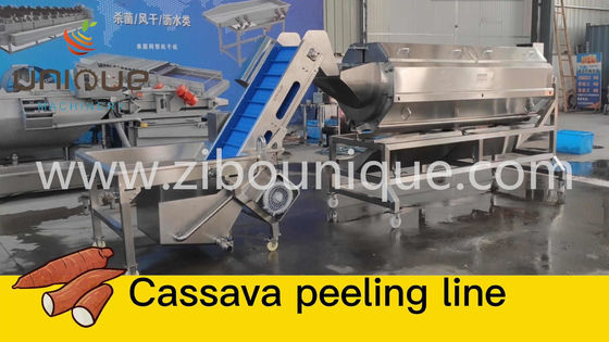 Rotating Emery Roller Sweet Potato Radish Peeling Machine with Auto Produce Operation